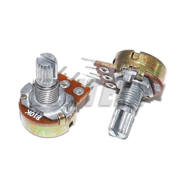10 Uds 15mm 3pin WH148 potenciómetro lineal 1K 2K 5K 10K 20K 50K 100K 250K 1M Kit de potenciómetros con tuercas y arandelas