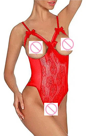 Sexy lingerie de renda plus size roupa interior feminina renda moldar arco-decorado sexy estilo exótico vestido justo terno