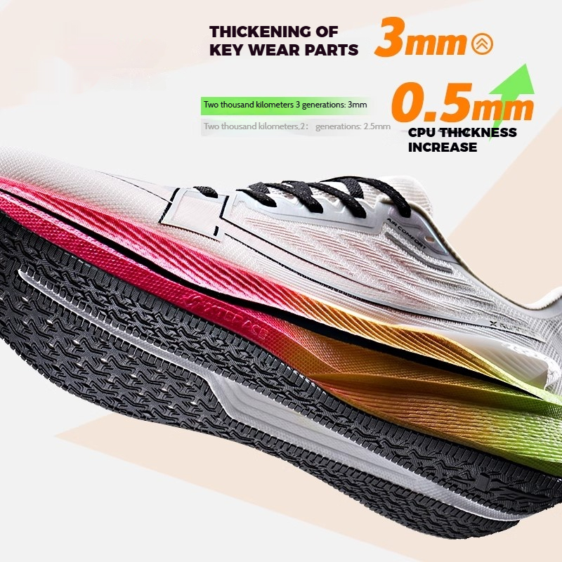 Xtep Zapatillas para correr para hombre 2000 km 3.0 2025 Primavera Zapatillas ligeras acolchadas resistentes al desgaste para entrenamiento y jogging 875119110032