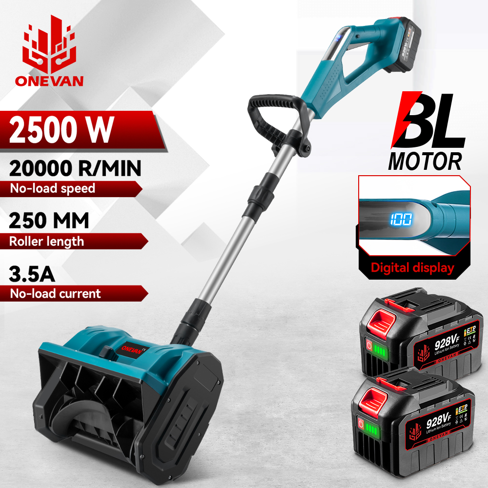 ONEVAN 2500 Вт Бесщеточный электрический снегоочиститель Беспроводная лопата для снега Литиевая электрическая подметальная машина для снега Courtyard Street для батареи Makita