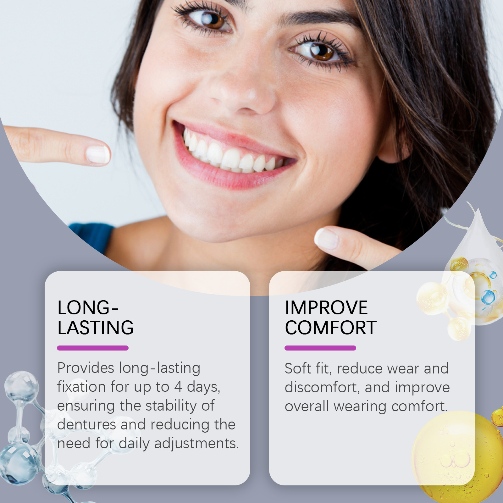 Thermoplastic Denture Fixing Adhesive Improve Tooth Comfort Prevent Denture Loosen Long-Lasting Fixative Falseteeth Solid Glue