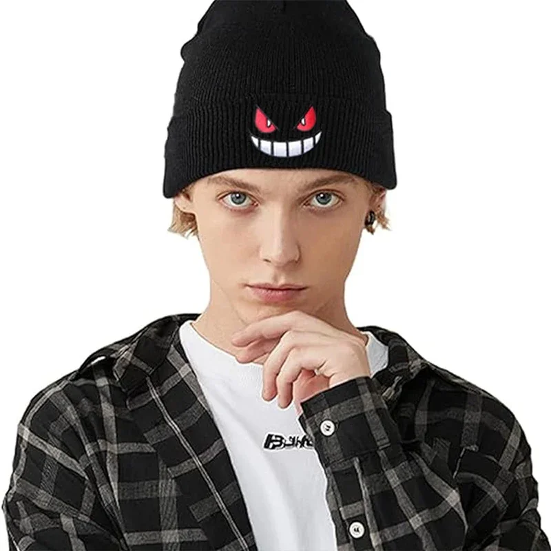 Anime Cap Unisex Tägliche Mütze Erwachsene Kinder Cartoon Gestickte Strickmütze Halloween Cosplay Prop Weihnachtsgeschenk