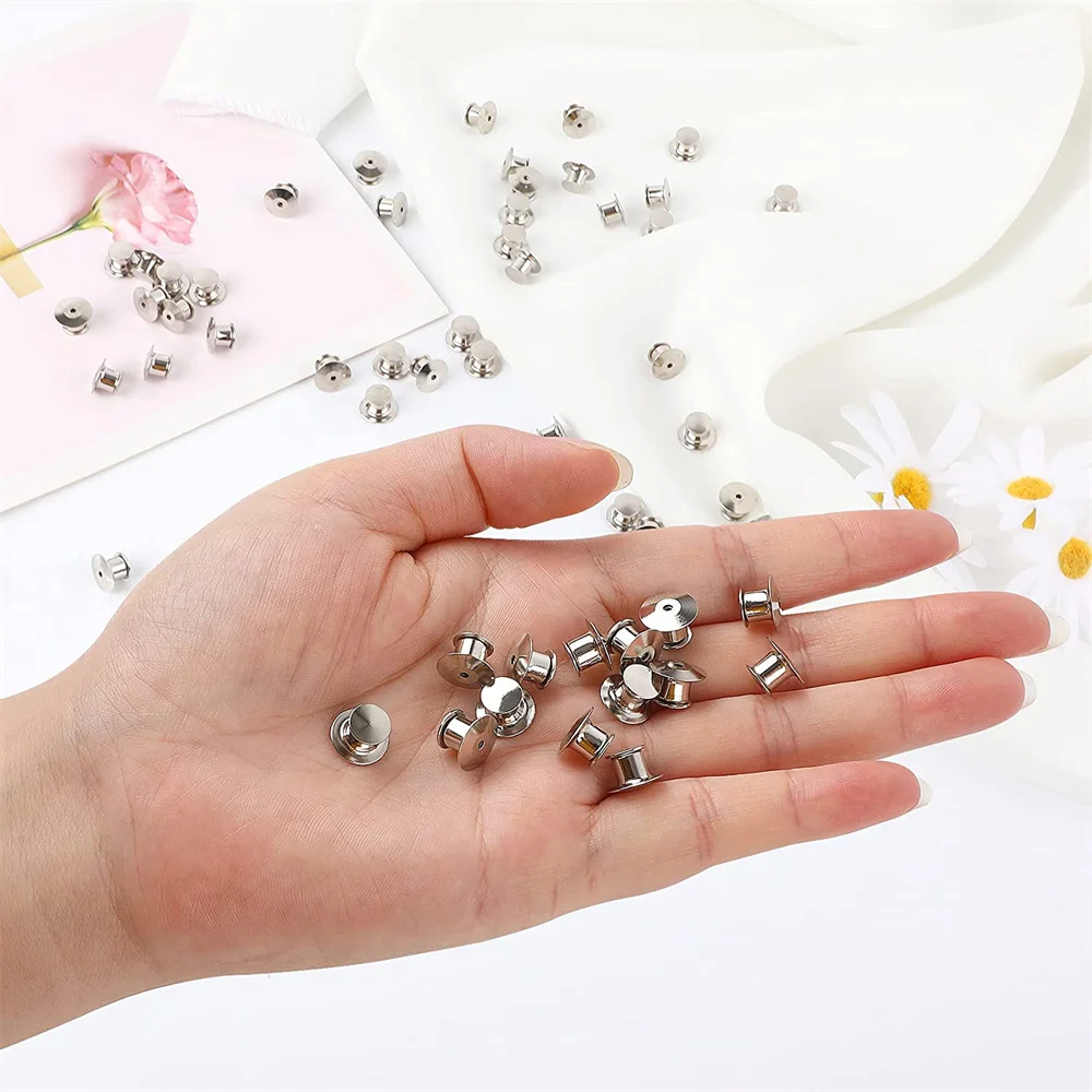 10/30/50pcs ความปลอดภัยเข็มกลัดล็อคหมุดโลหะกลับ Keeper หมวก Clasps สําหรับ DIY เครื่องประดับทําอุปกรณ์ผลการค้นหาอุปกรณ์หัตถกรรม