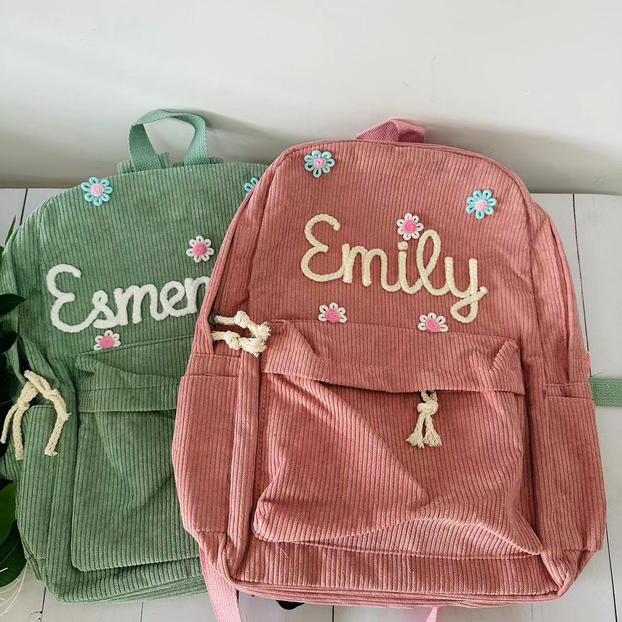 Personalized Kids Backpack, Embroidered Corduroy Backpack,Back to School, Kid name backpack,school bag college,toddler,with name