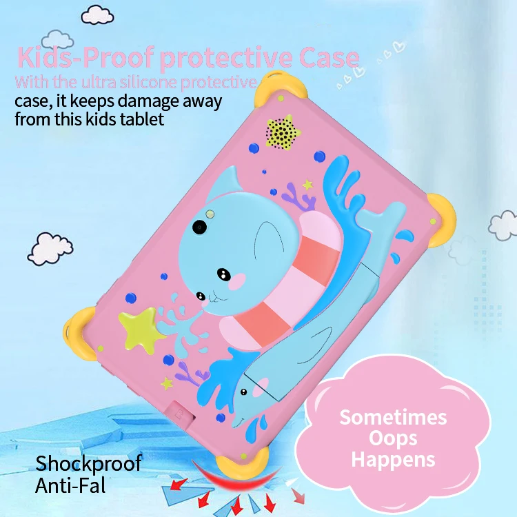 Novo tablet infantil global de 7,0 polegadas com 4 GB de RAM, 64 GB de ROM, bateria 5G WiF4000mAh, câmeras duplas com suporte para Google Android 9.0