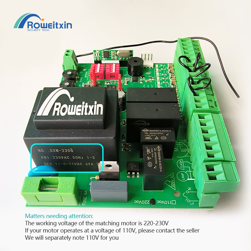 Placa de circuito controlador de motor de puerta, tarjeta electrónica universal para abridor de puerta corredera, modelo 220v AC 433,92 Mhz