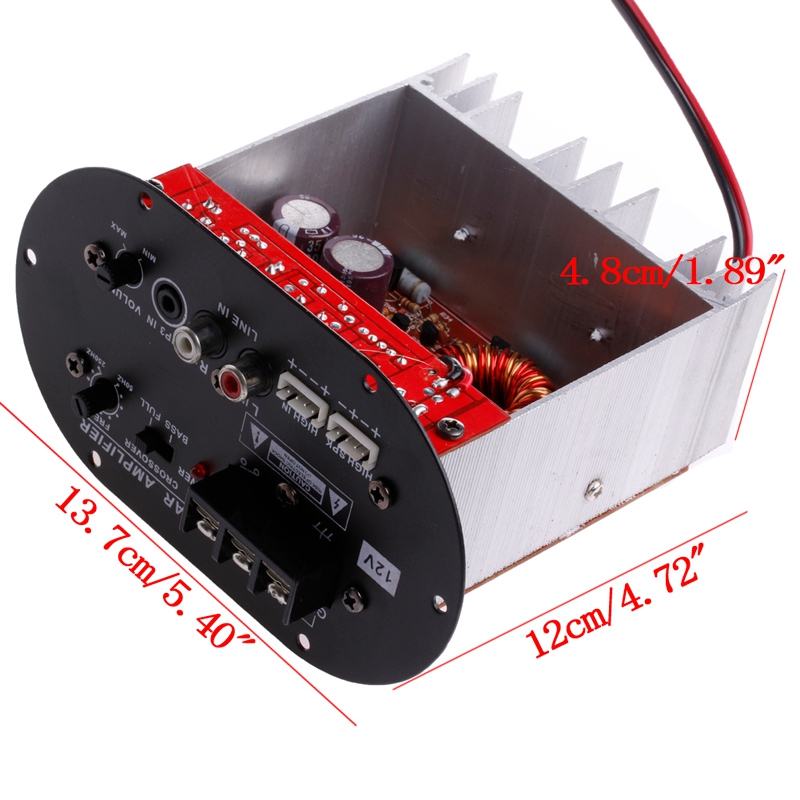 XFDE Car Amplifier Board 12V High Power Subwoofer Amplifier 120W Full Tone Pure Bass Car Subwoofer Core 8-12 Inch