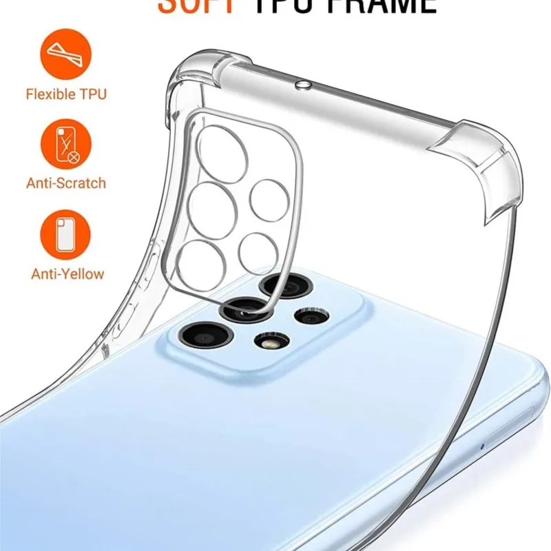 Custodia trasparente Air-Bag spessa 1,5 mm per Samsung Galaxy A52 A72 A13 A23 A33 A53 A73 A04 A04S A14 A24 A34 A54 A22 A32 5G Cover Fundas