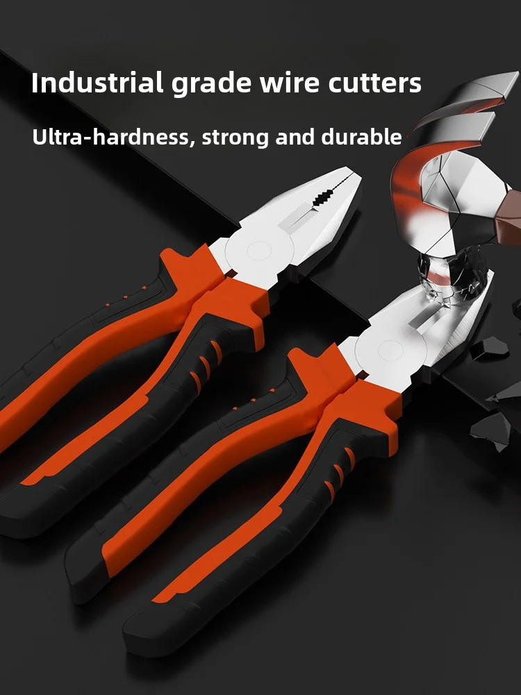Alicates para cables eléctricos, herramienta multifunción afilada de gran apertura para cortar, torcer y agarrar cables de Metal, herramienta Industrial resistente