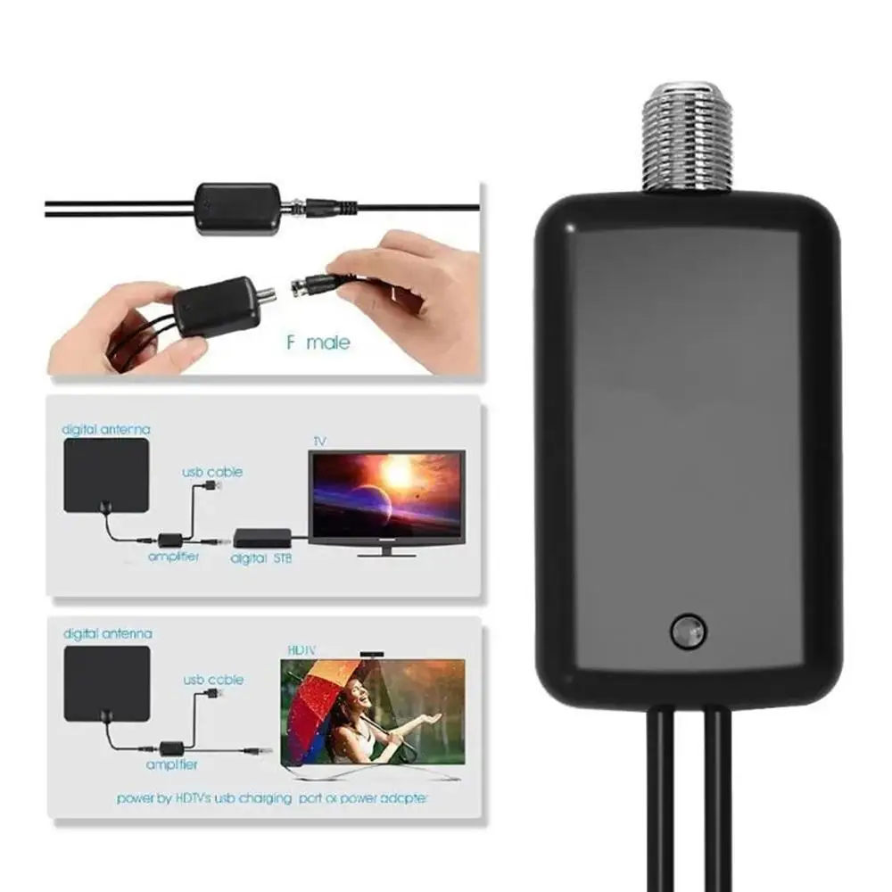 TV Antenna Amplifier 4K UHD Low Noise USB Interface Antenna Signal Enhancement Receiver Digital Television Accessories