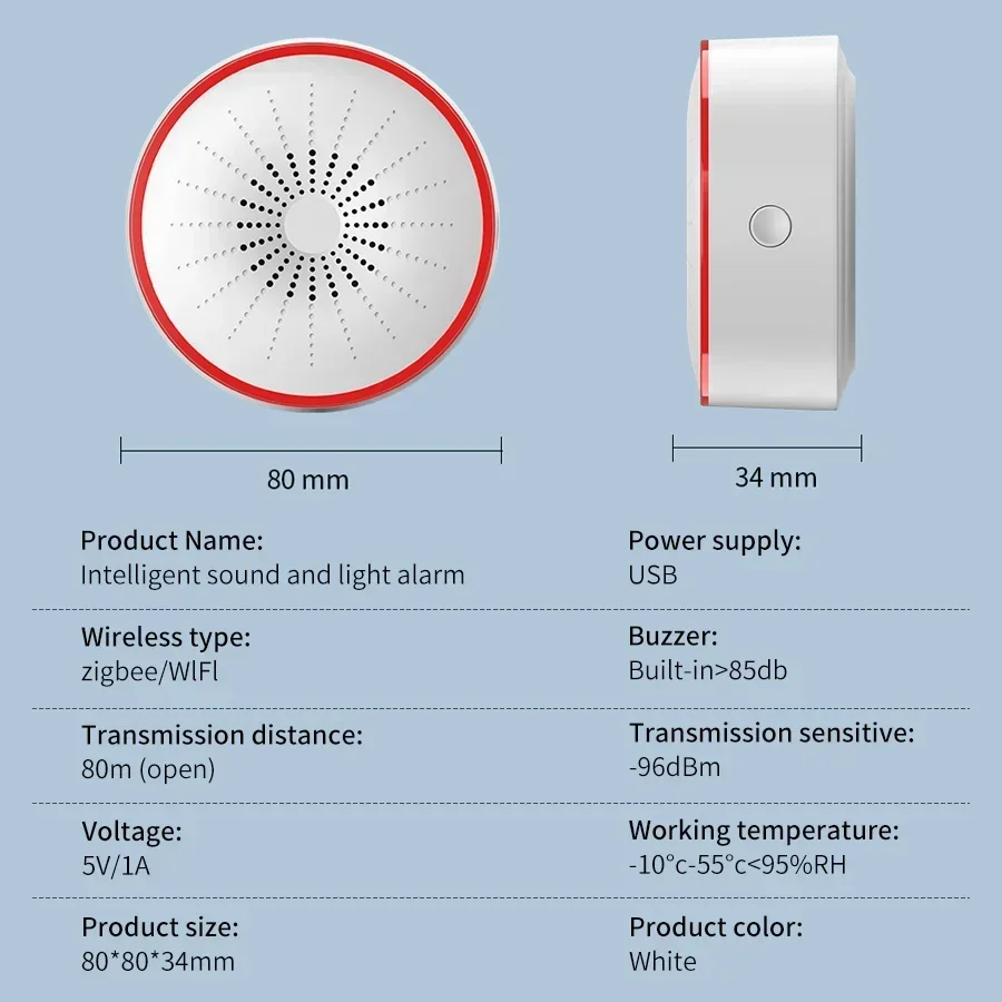 Tuya WiFi ZigBee Home Security System Smart Alarm Sound und Licht Sirene Sensor Detektor Smart Leben APP Unterstützung Alexa Google Hause