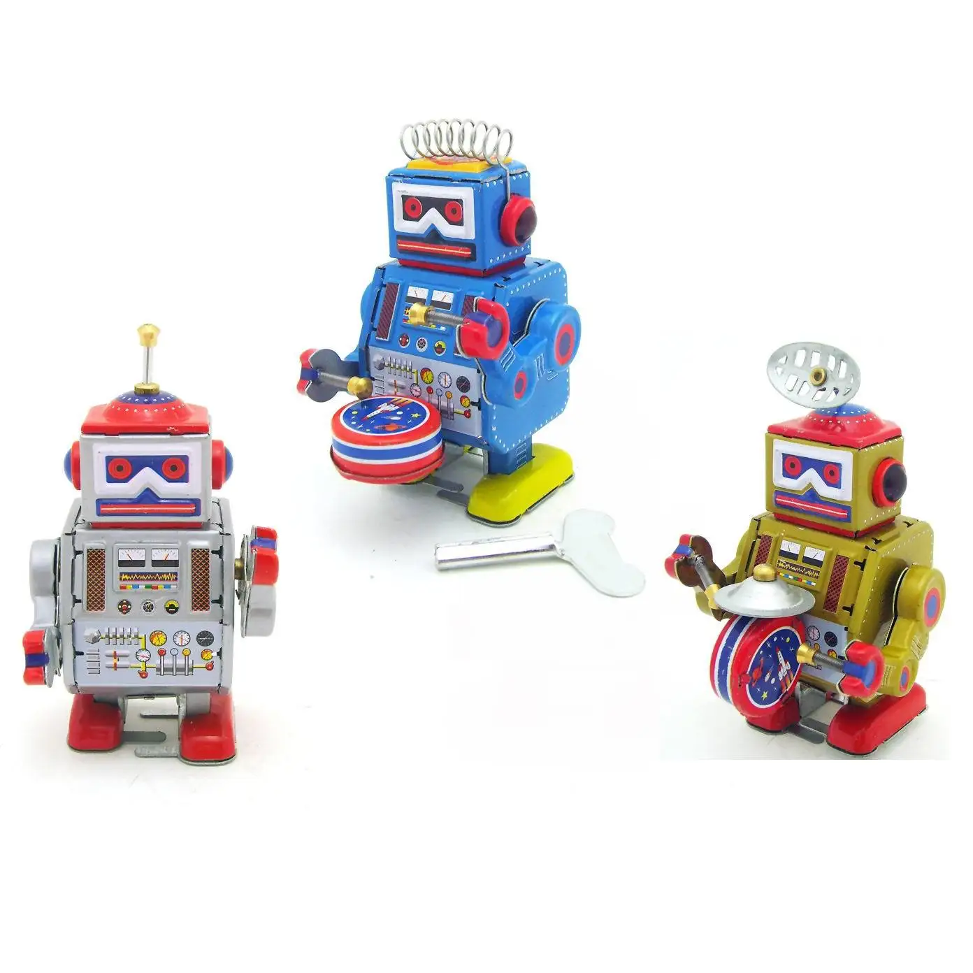 MS406 ブリキドラミングロボットコレクションおもちゃクリエイティブギフトノスタルジックなテーマの装飾ブリキのおもちゃ