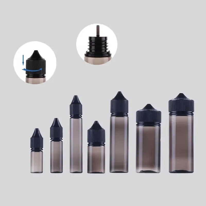 5Pcs10-200ml PET Empty Bottle Plastic Oil Filling Bottle Portable Dropper Bottles Squeezable Container for Liquid Jar Juice