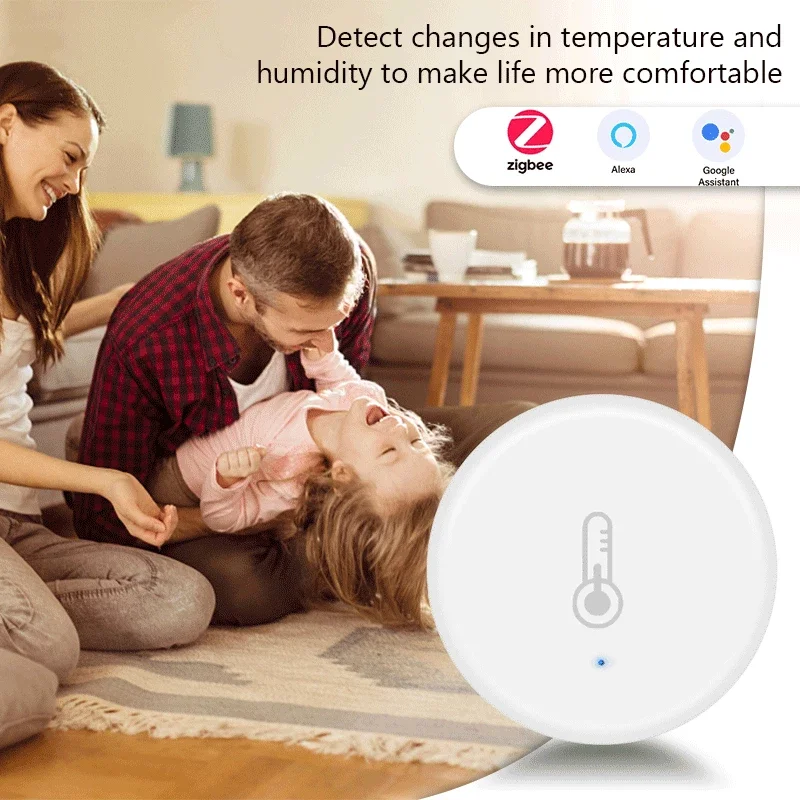 Умный датчик влажности и температуры Tuya Zigbee, дистанционное управление через приложение, работает с умным домом Alexa Google Assistant