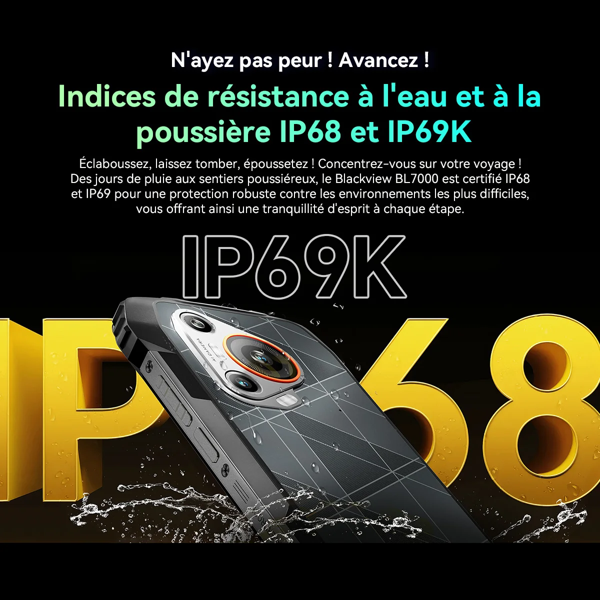BLACKVIEW BL7000 5G AI Robustes Telefon Deepseek GPT Android 15 Smartphone, 6,78" HD+2,4K Display 120Hz, 24(8+16)GB 256GB, 7500Amh