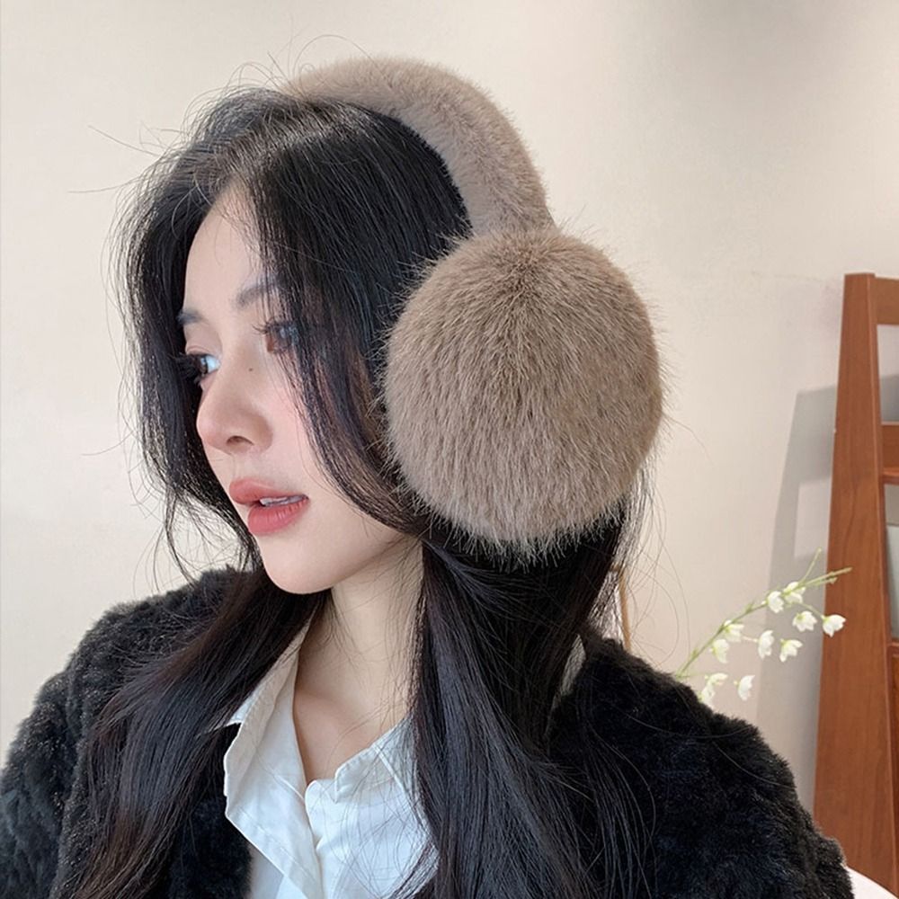 Cute Ear Cap Imitation Fur Plush Earmuffs Solid Color Folding Winter Earmuffs Keep Warmer Earflap Foldable Ear Cover Girl