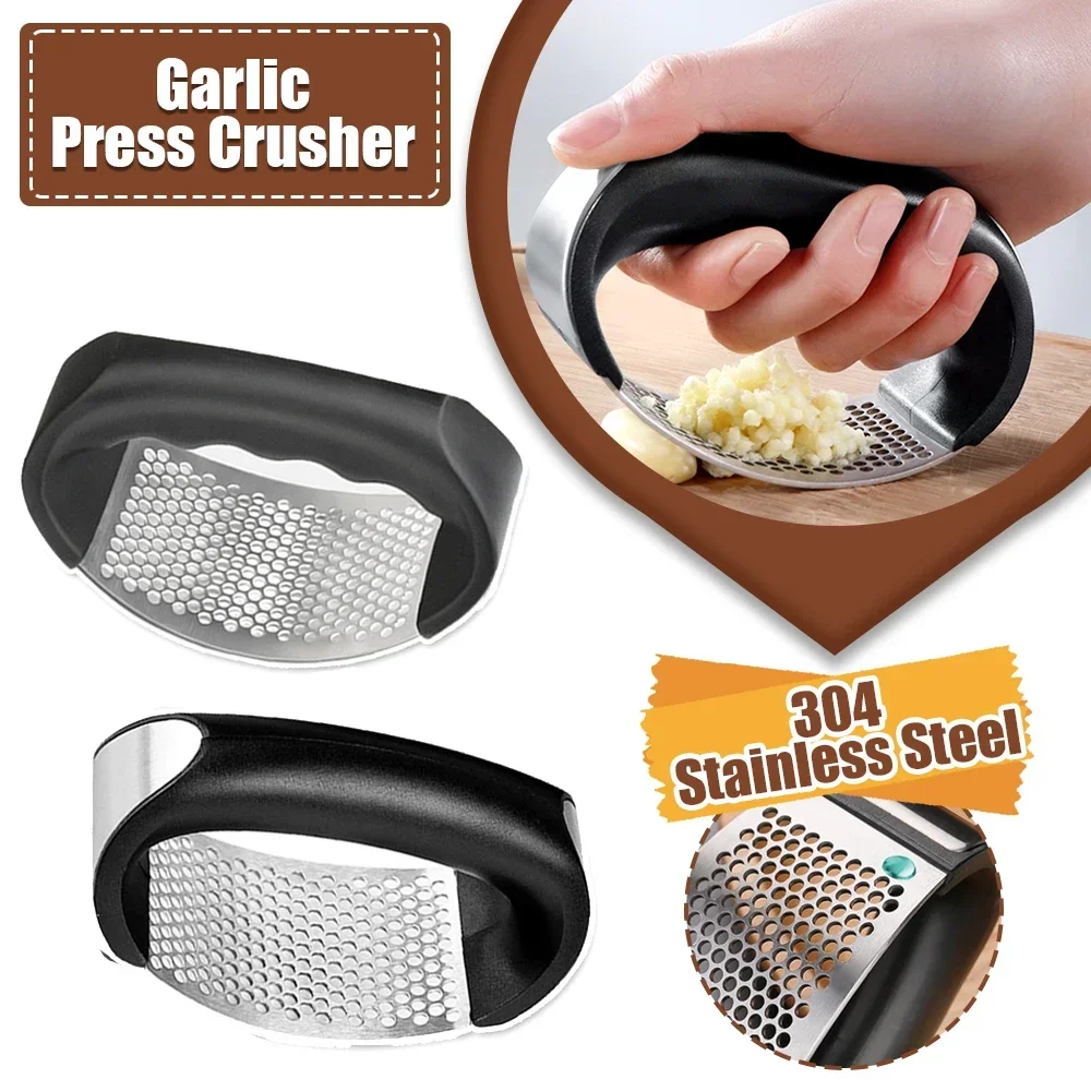 สแตนเลสสตีลกระเทียมกด Crusher คู่มือกระเทียม Mincer สับกระเทียมเครื่องมือผักผลไม้เครื่องมืออุปกรณ์ครัว Gadget