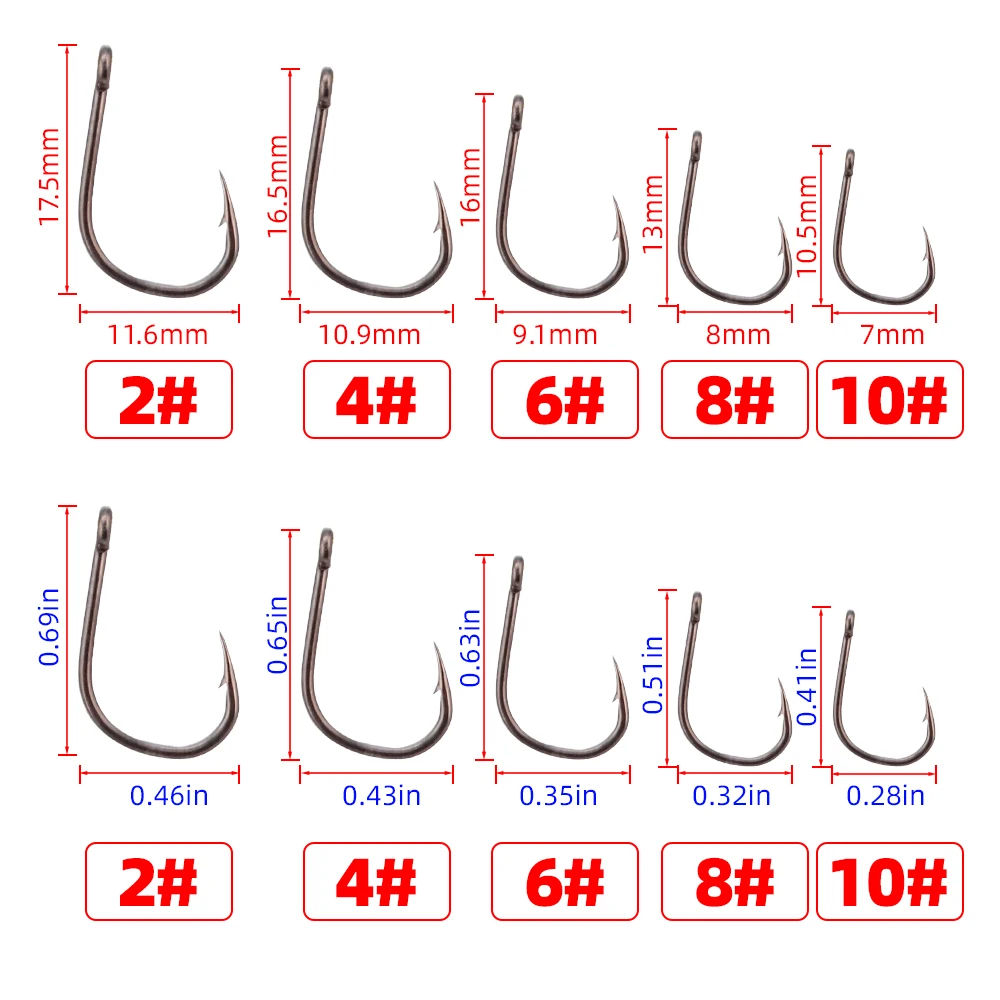 Hirisi Bộ 50 Thép Gai Phủ Cá Chép Móc Câu Cá Với Thiết Kế Tại Nhật Bản Được Làm Bằng Thép Carbon Cao Cấp 8001