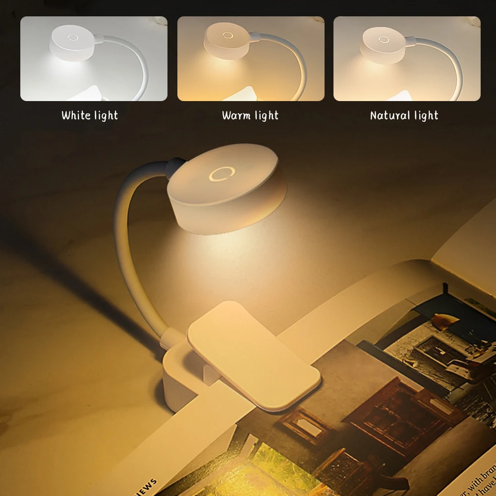 Eye Protection LED Book Light Clip-On Desk Lights Flexible Reading Lamp Adjustable Battery Powered For Bedroom Studying Lighting
