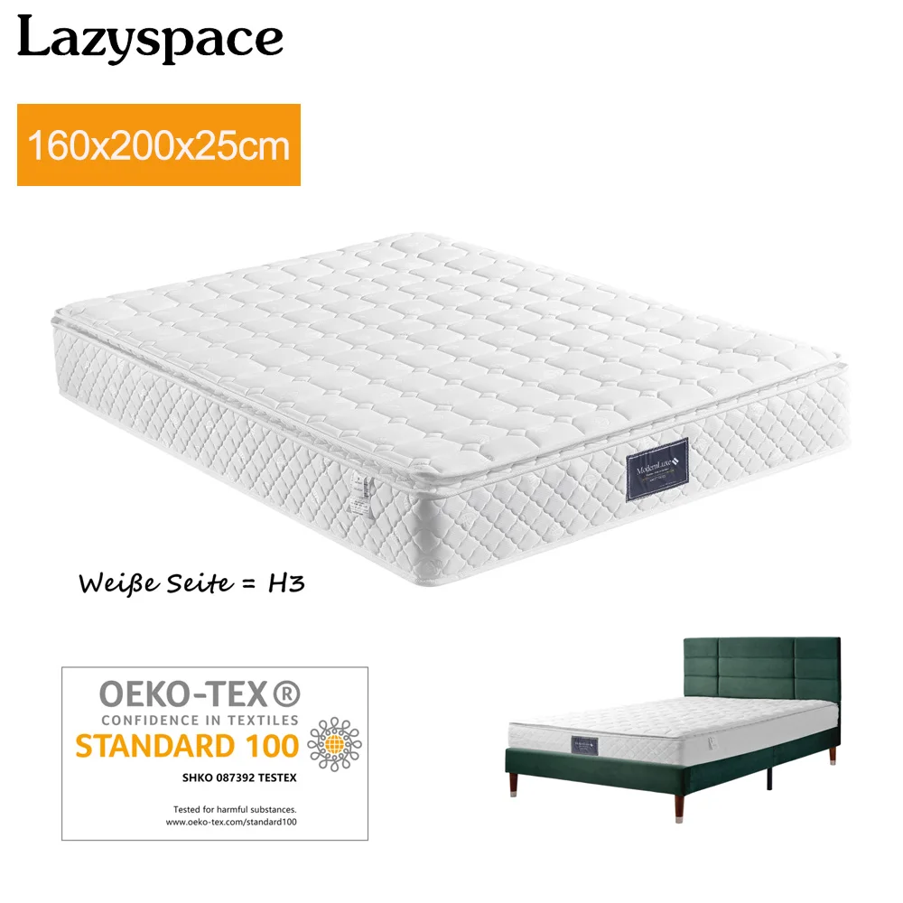 Anajqaqia 160 x 200 x 25 cm Federkernmatratze, mit H3-Härte, Oeko-Tex-zertifiziert, gesteppter Mikrofaserbezug, Premium-Schlafkomfort