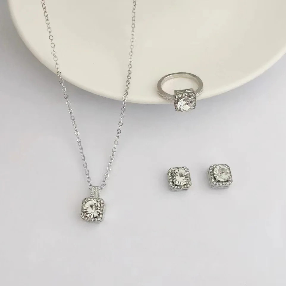 1PC Luxury Cube ชุดเครื่องประดับ,ผู้หญิงสร้อยคอ,ต่างหูและชุดแหวน, ของขวัญที่สมบูรณ์แบบสําหรับวันวาเลนไทน์,ของขวัญคริสต์มาส,Bi
