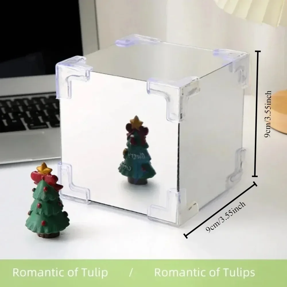 2025 DIY Tulip Sea Cube Espejo Luz nocturna Materiales de decoración de automóviles Regalos de cumpleaños hechos a mano para amigos y colegas