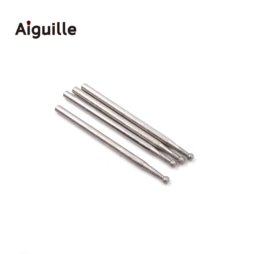 100Pcs Ball Shape Shank 2.35Mm 120 # เพชรบด Burr 0.5-8.0มม.ฟันบด Bits เพชรเพชรบด Burr