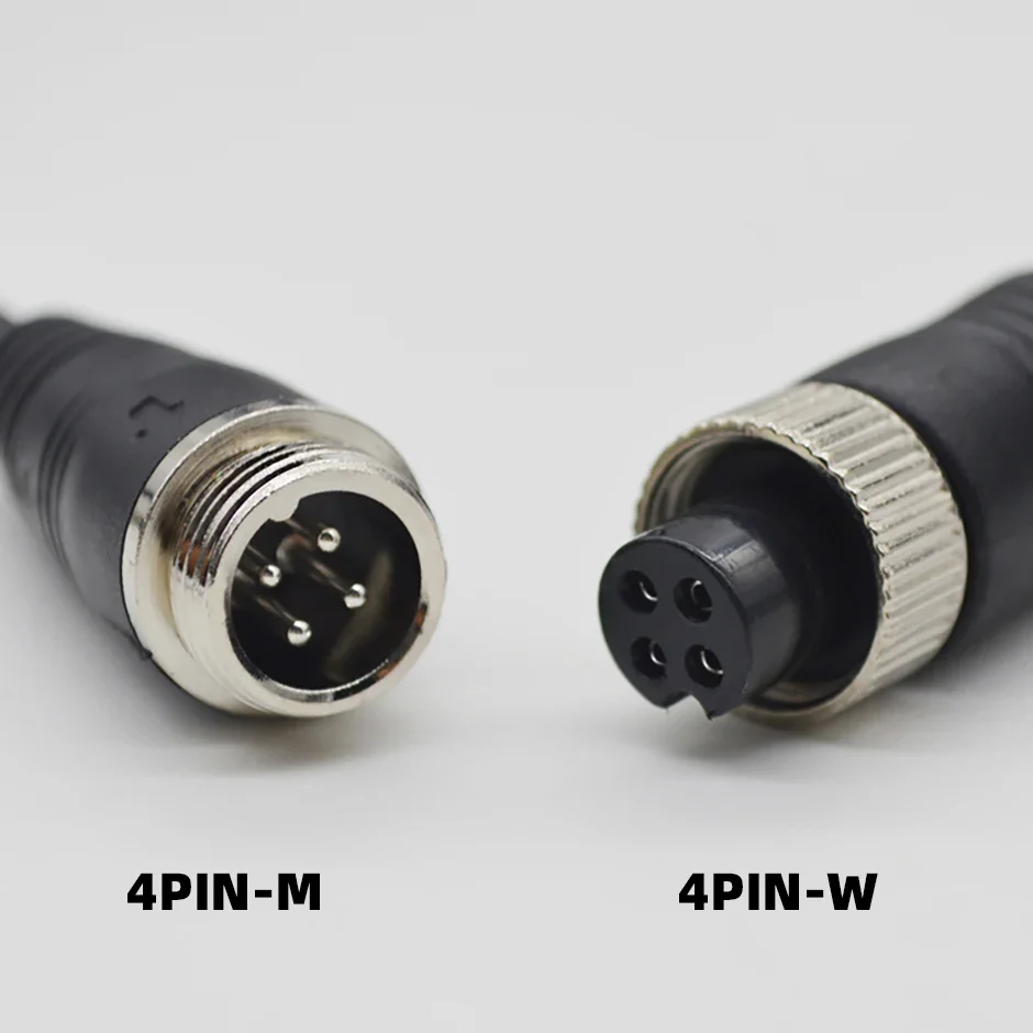 QXNY 4Pin cabeza de aviación macho/hembra a RCA AV/hembra DC convertidor adaptador de enchufe de Cable múltiple para Monitor de cámara trasera de coche