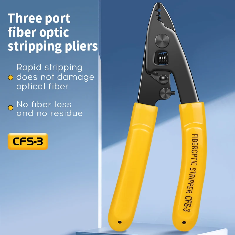 CFS-3 Three-port Fiber Optical Stripper Pliers Wire Strippers for FTTH Tools Optic Stripping Plier Tool