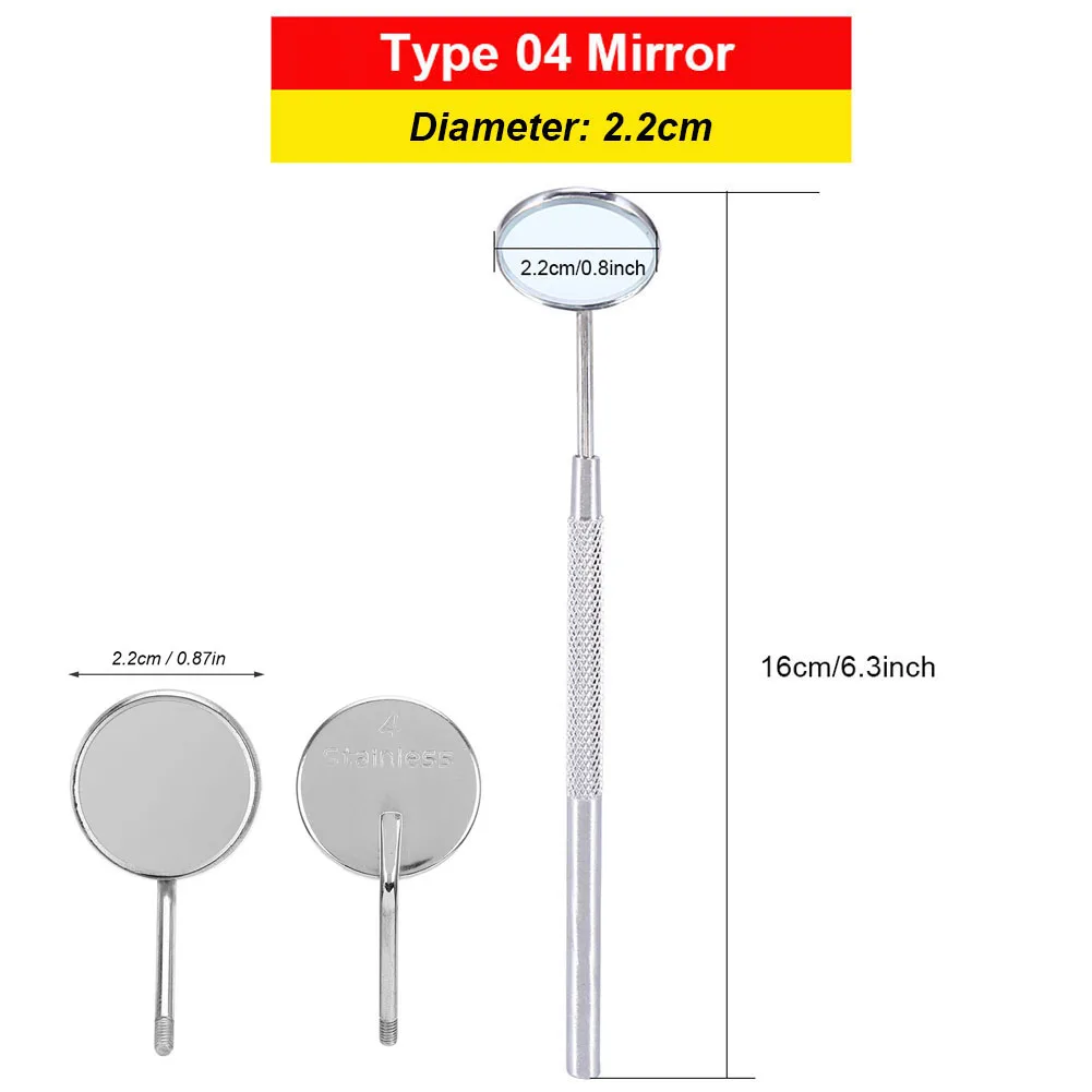 16CM Inox Nha Khoa Gương Chăm Sóc Răng Miệng Dụng Cụ Răng Vệ Sinh Kiểm Tra Tay Cầm Gương Nha Sĩ Miệng Kiểm Tra Công Cụ Tiếp Liệu