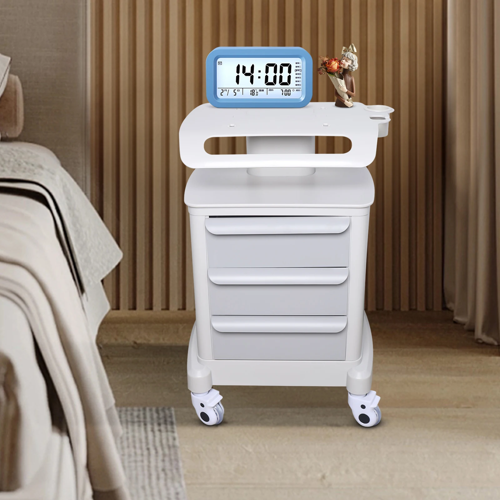 3-lagiger Beauty Rollwagen Salon Roller Trolley Kosmetischer Instrumentenwagen SPA-Ständer Lagerregal für Schönheitsmaschinen