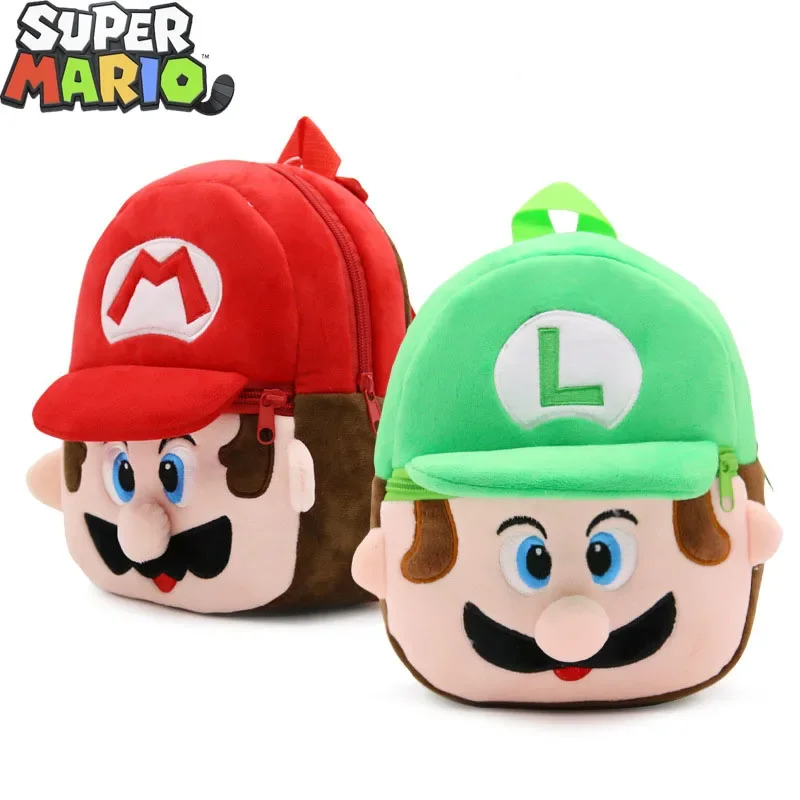 Zaino in peluche Super Mario Bros Pokemon Pikachu Figura anime Peluche Morbido e carino Borsa da scuola per bambini Regali di compleanno per bambini