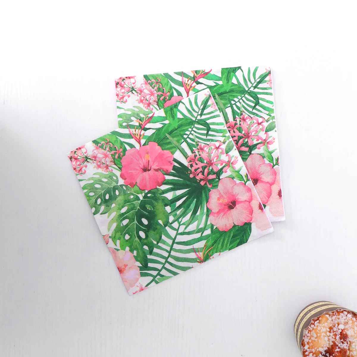 20Pcs Leaf Flower Print Eco Material Party Supplies Disposable Napkins Paper Serviettes For Home Sanitary Paper