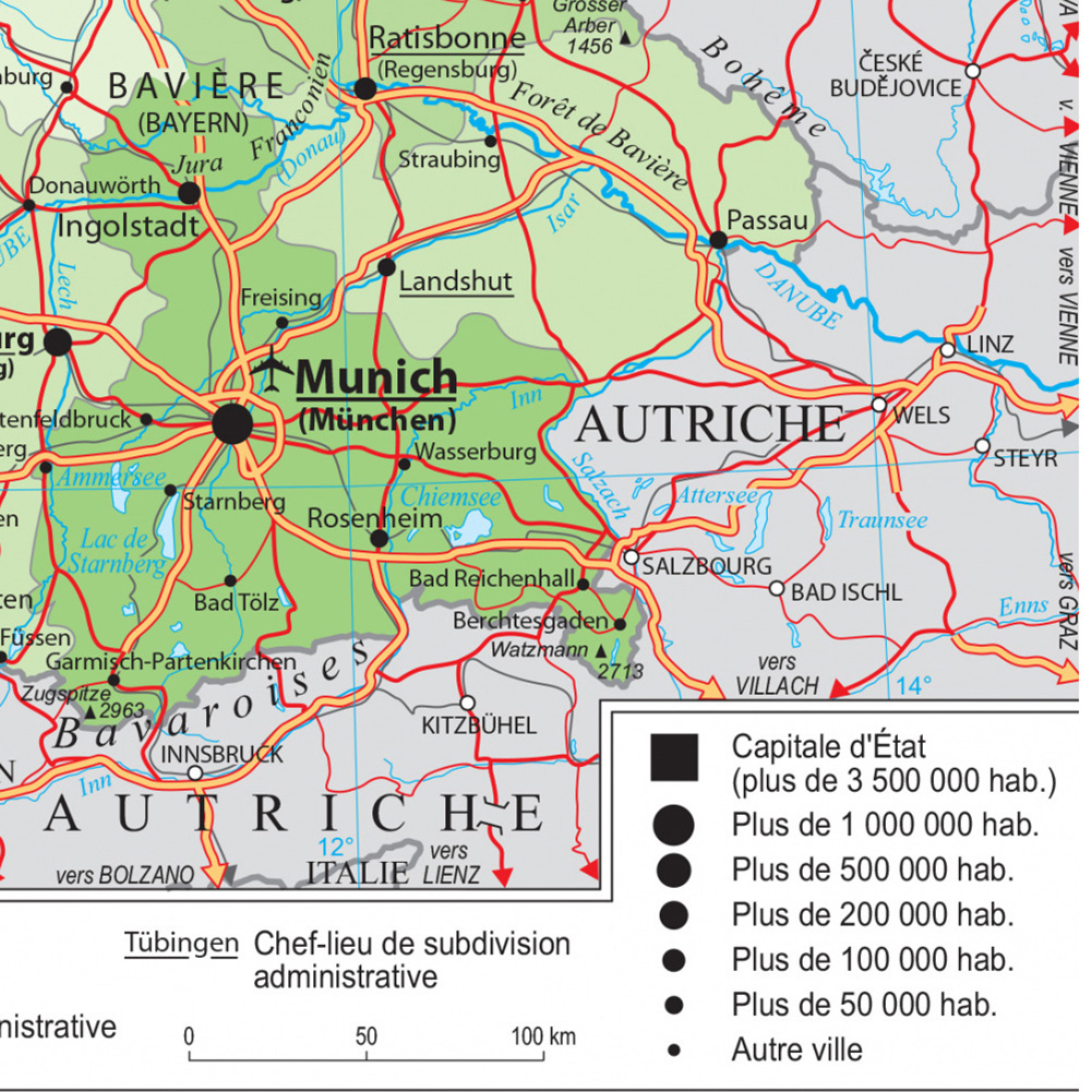 프랑스 벽 예술 포스터 캔버스 그림, 학교 용품, 집 장식, 독일 정치지도, 교통지도, 59x42cm