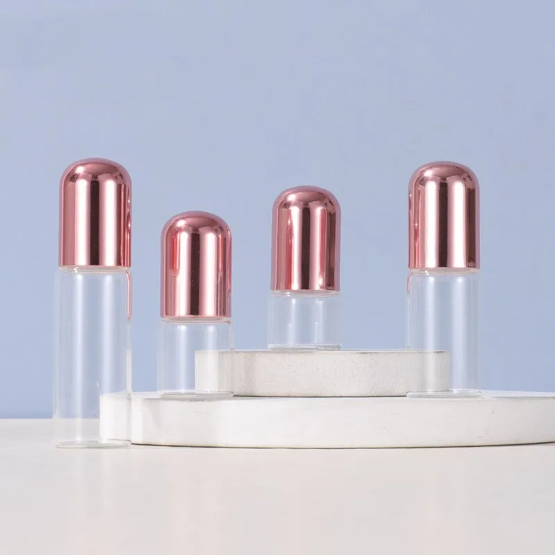 Essential Oil Roller Bottles10ml/5ml/3/2ml/1ml With Metal Roller Ball For Fragrance Travel Refillable Glass Empty Perfume Bottle