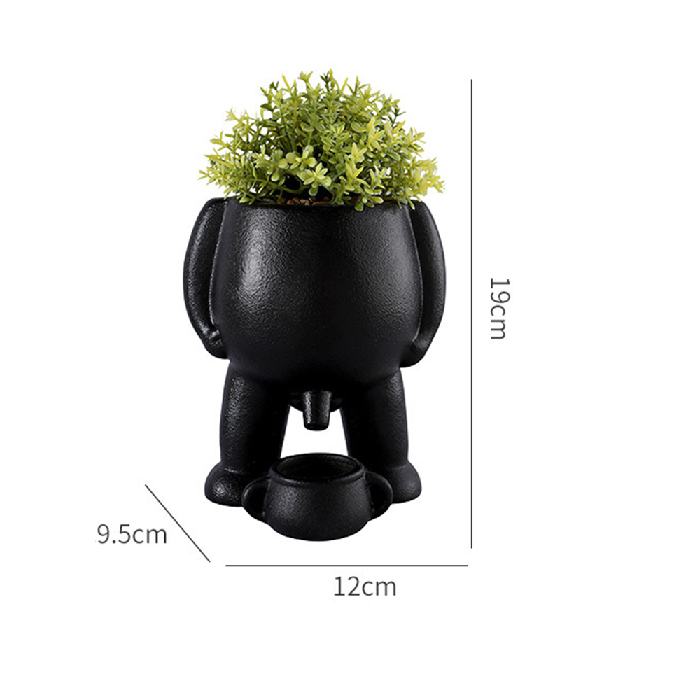 Maceta divertida de resina Retro con forma de maceta, macetas creativas con agujeros de drenaje, jarrones de figuras para flores suculentas