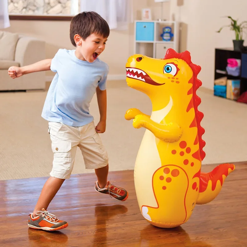 Vaso de boxeo inflable para niños y adultos, saco de boxeo de pie, juguetes deportivos de dinosaurio para niños, juego de actividades al aire libre, regalo