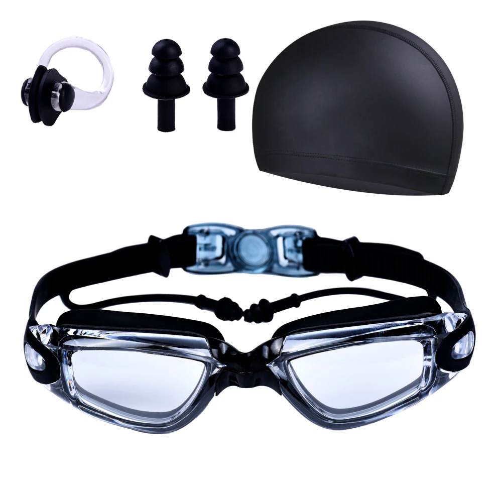 Gafas de natación para adultos, gafas de natación impermeables a prueba de niebla, gafas de natación de alta definición, equipo de natación, traje con gorro