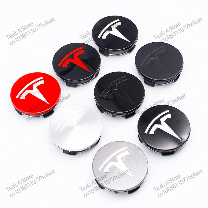 56mm 4 Uds aplicable a la cubierta del cubo de la rueda original Tesla Model3 modelo Y modelo S X cubo de la rueda cubierta central del neumático logo accesorios del coche