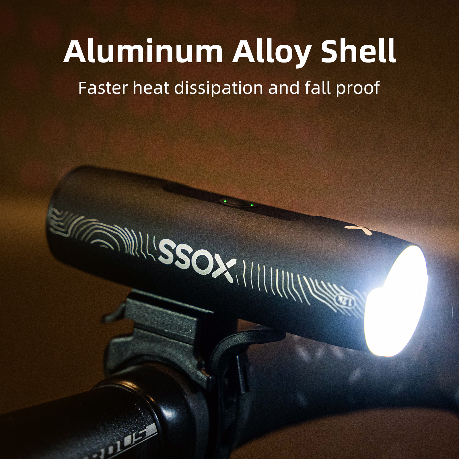 XOSS XL1200 Headlight 200-1200 Lm  Bike Light Waterproof Rechargeable Front Lamp Bicycle Light Aluminum Ultralight Flashlight