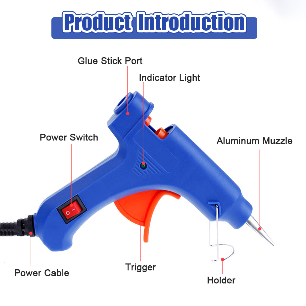 20 ワットホットシリコーンガンメルト接着剤 7 ミリメートルスティックのりミニ工業用銃家庭用熱温度サーモ DIY 工芸品芸術