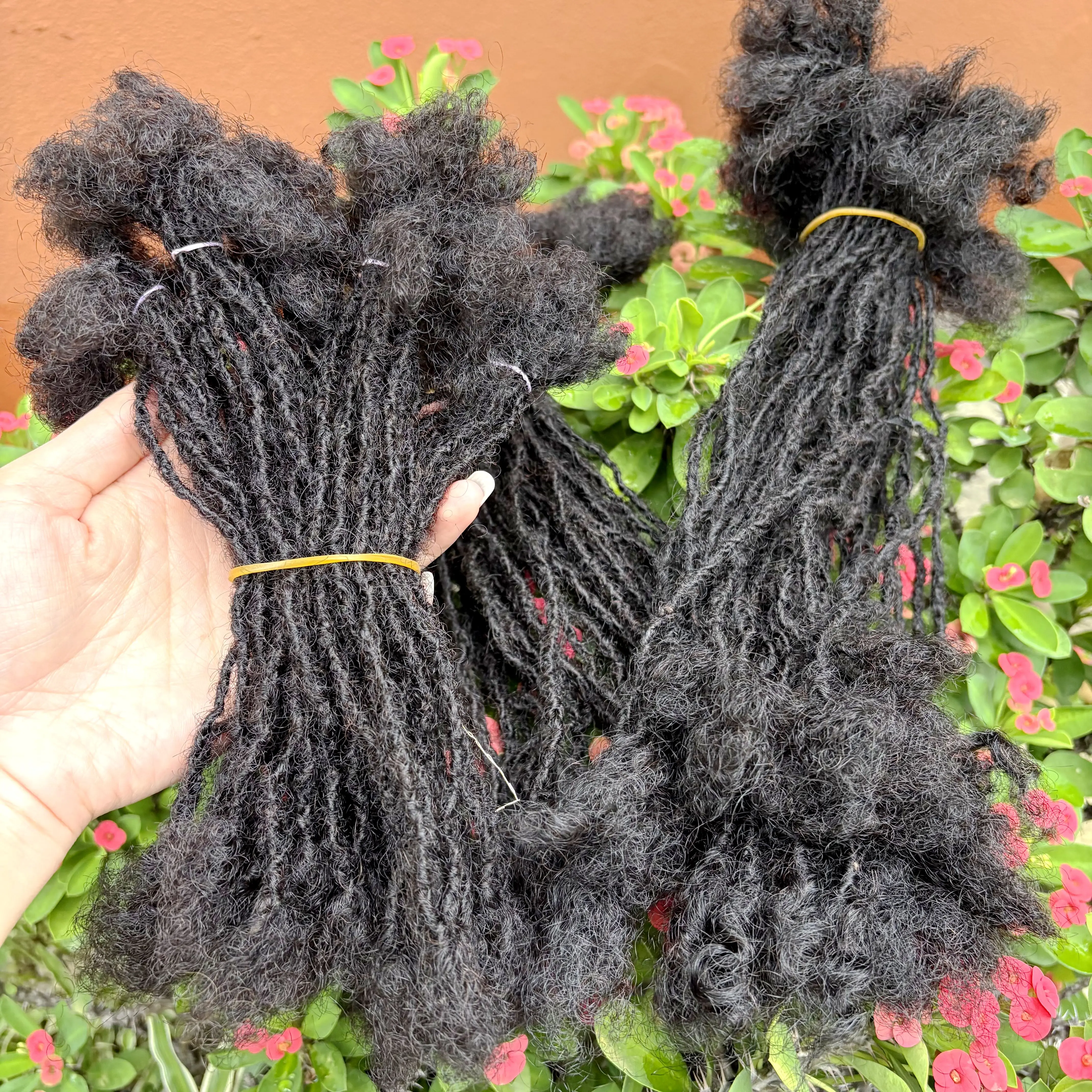 0.2cm artesanal sisterlocks inter loc extensão 100% cabelo humano permanente micro locs extensões natural olhando macio dreadlock