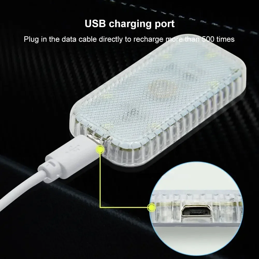 Magnético led toque luz mini sem fio iluminação interior do carro auto telhado lâmpada de leitura para luz interior do carro carregamento usb