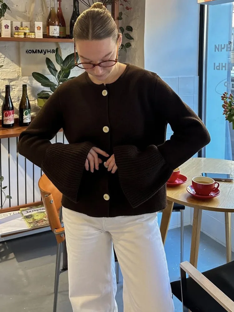 Tossy Weibliche Strickpullover Strickjacke Mantel Gerippt Patchwork Lose Langarm Solide Herbst 2025, Pullover frauen Strickwaren Strickjacke