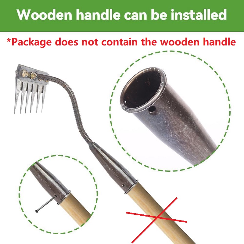 Rastrillo de deshierbe para jardín de 8/7/6/5 dientes, azada de jardinería de Metal resistente, rastrillo de deshierbe, herramienta de granja para jardinería, deshierbe, aflojamiento del suelo