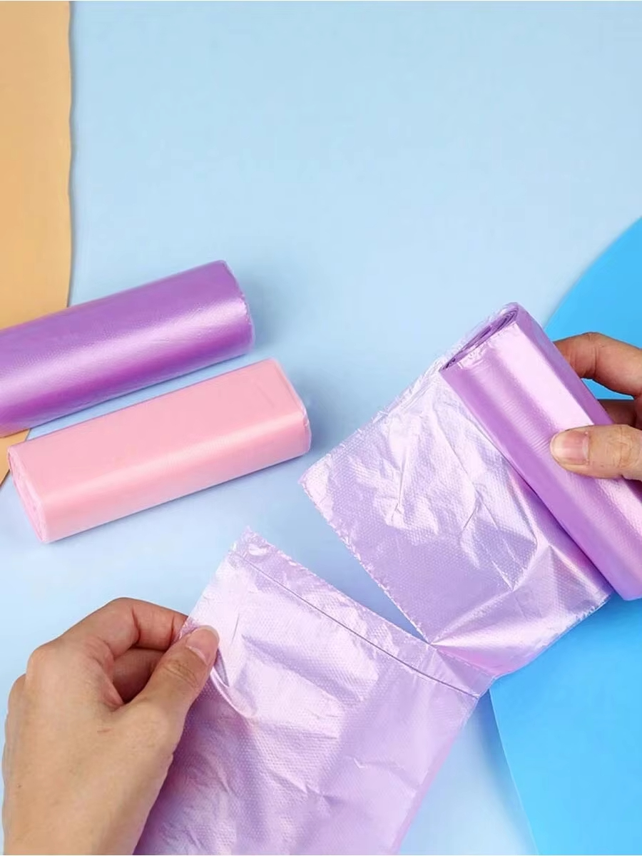 5 rolos/pacote múltiplas cores portátil simples saco de lixo lixo pode forros para banheiro quarto escritório toalete