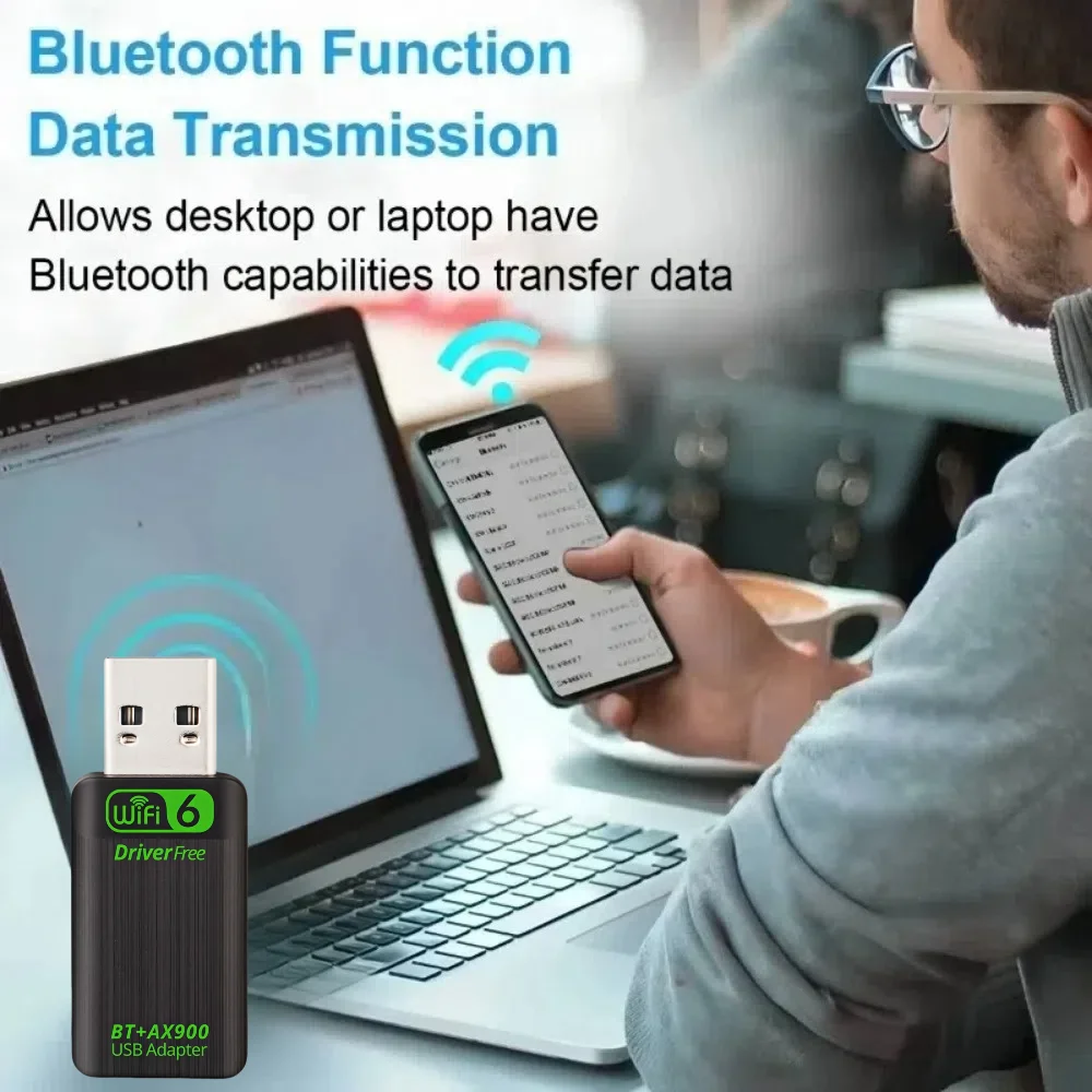 AX900 USB WiFi 6 Bluetooth 5.4 Адаптер 2в1 Dongle двухдиапазонный сетевой беспроводной приемник 2,4G и 5 ГГц ДРАЙВЕР БЕСПЛАТНО для Windows 10/11