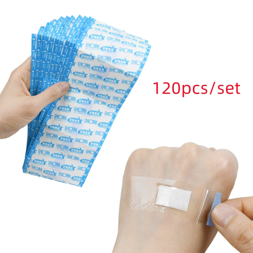 120 ピース/ロット透明バンドエイド防水創傷ストリップドレッシング石膏湾曲パッチ絆創膏子供大人のための