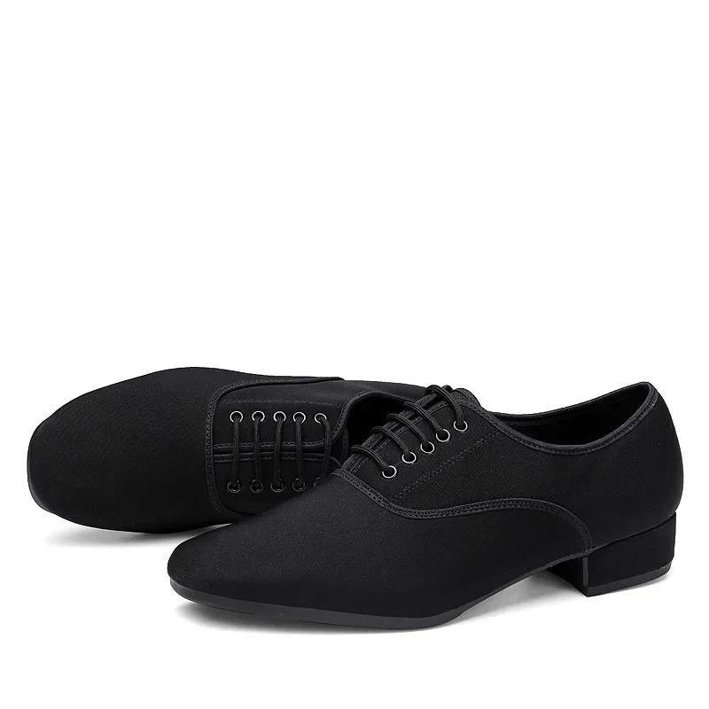 Men's Modern Jazz Sneaker for Men Professional Black Oxford Upper Latin Salsa Shoe Plus Size Low Heel Tango Ballroom Dance Shoes