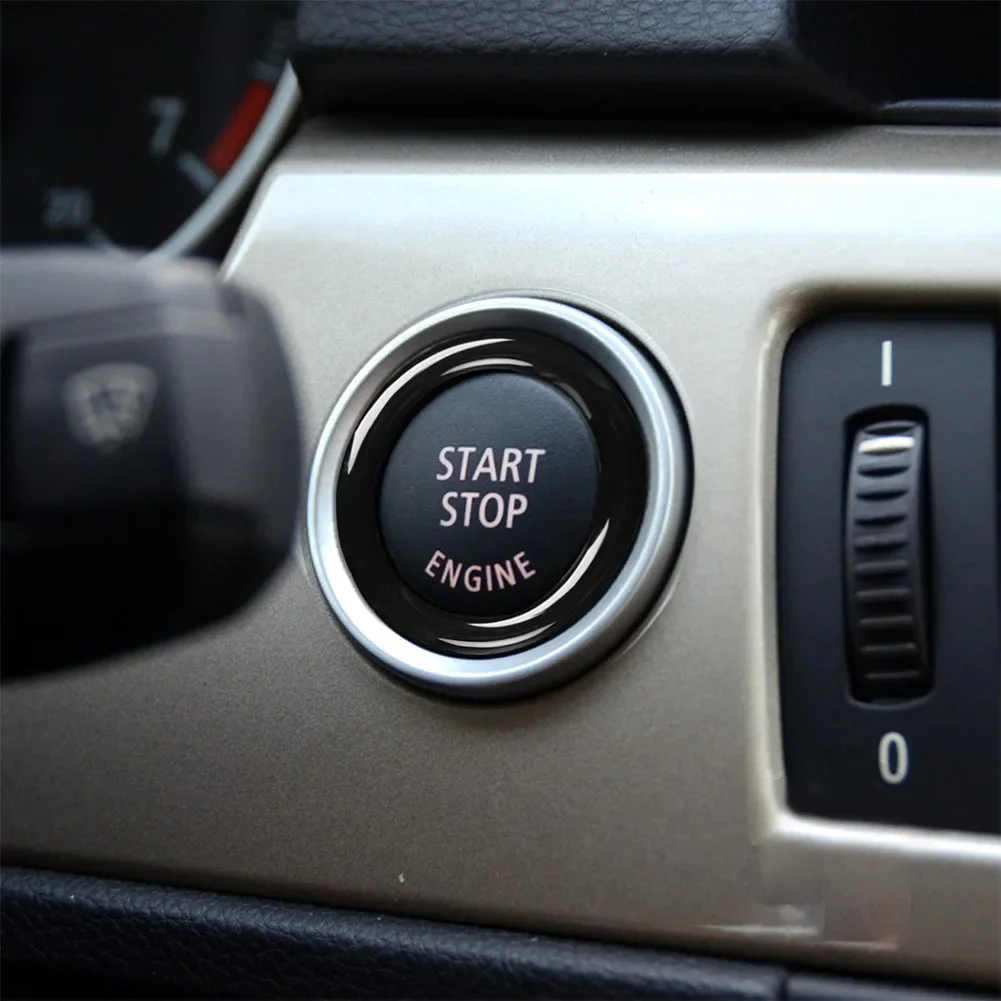 1PCS Start Stop Ignition Push Button Switch Cover For BMW 3 Series E90 E92 E93 Cars One-Key Engine Ring DIY Car Decoration